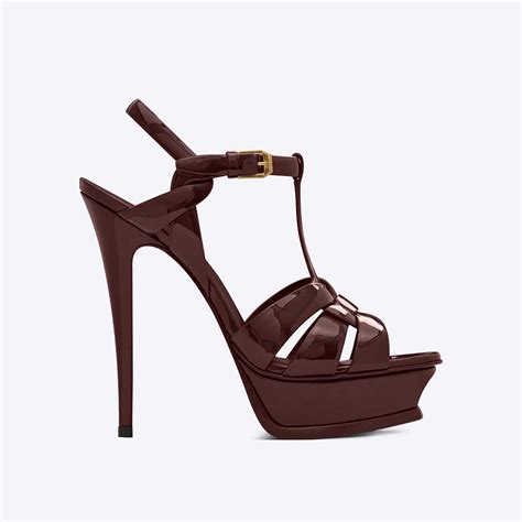 ysl tribute 37.5|TRIBUTE platform sandals in smooth leather .